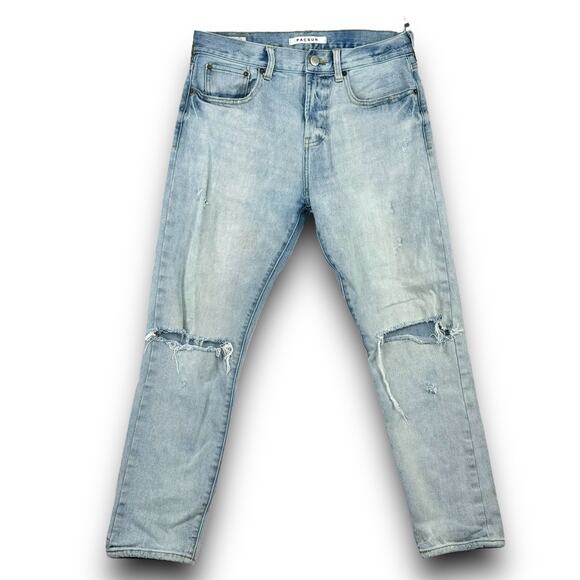 PacSun Mens Slim Fit Tapered Leg Light Ripped Distressed Jeans Light Wash 29x30* - Picture 2 of 13